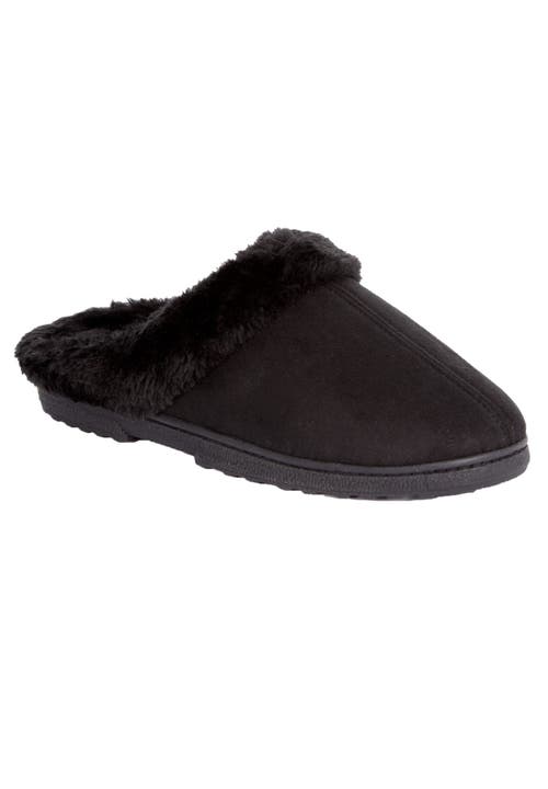 Comfortview The Andy Fur Clog Slipper In Black