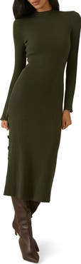 Nobody's Child Button Accent Sweater Maxi Dress