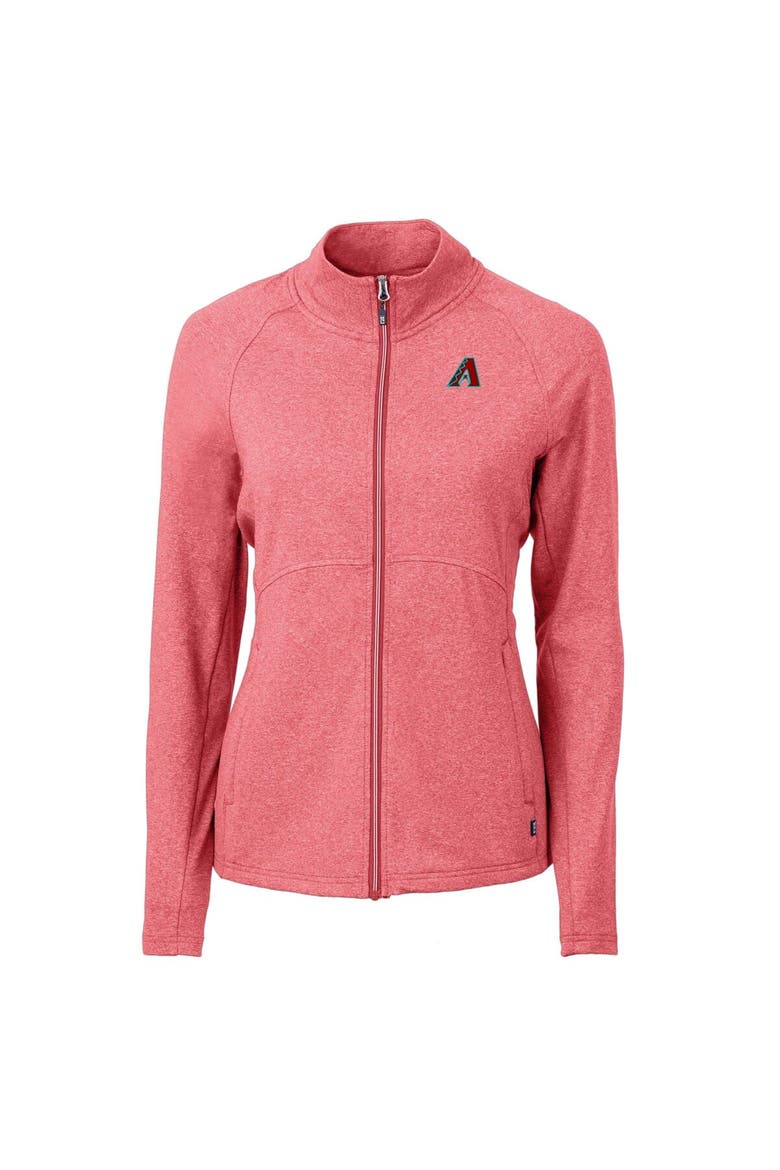 Women's Cutter & Buck  Heather Red Arizona Diamondbacks Adapt Eco Knit Heather Recycled Full-Zip Jacket, Alternate, color, Heather Red