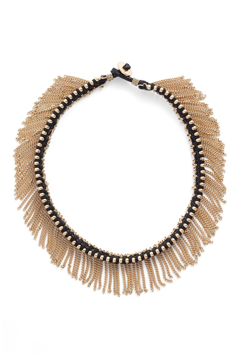 Fringe Choker, Alternate, color, BLACK/GOLD