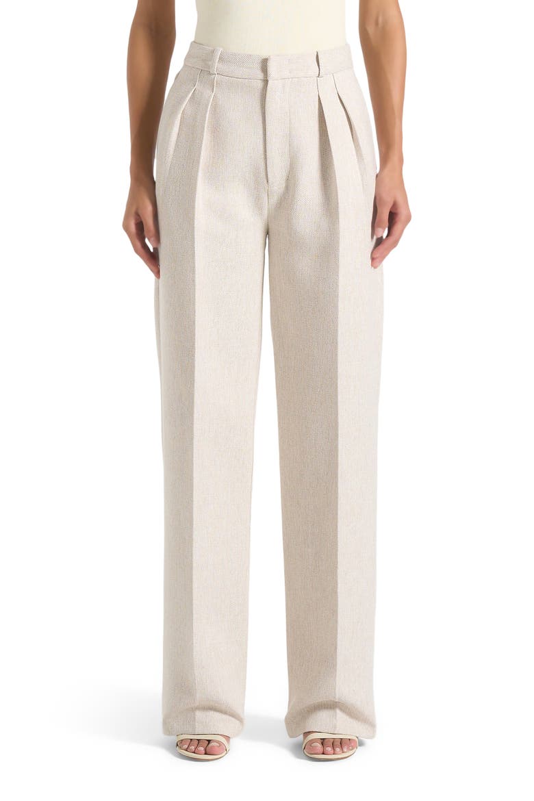 Julie Tailored Twin Pleat Trousers, Main, color, Light Beige