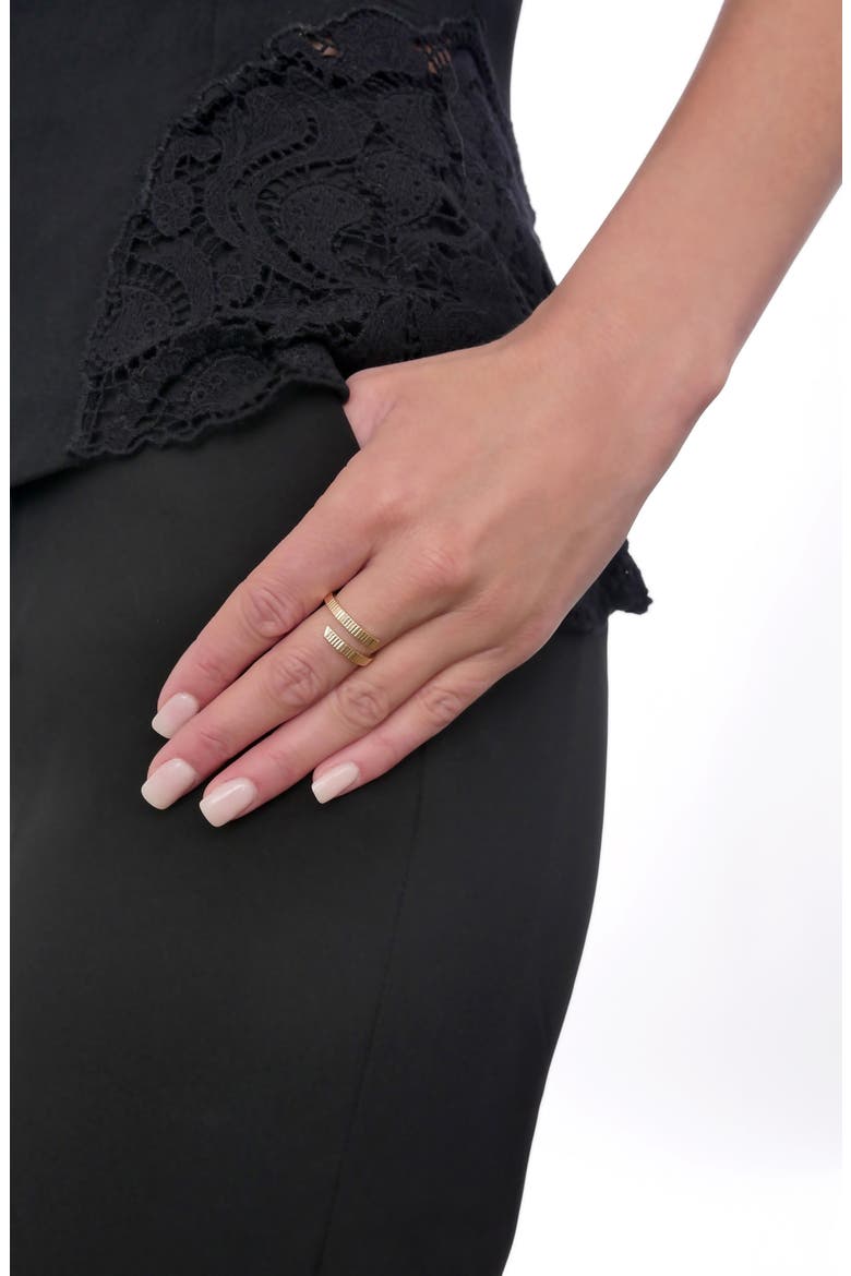Grooved 14K Gold Bypass Ring (Nordstrom Exclusive), Alternate, color, YELLOW GOLD