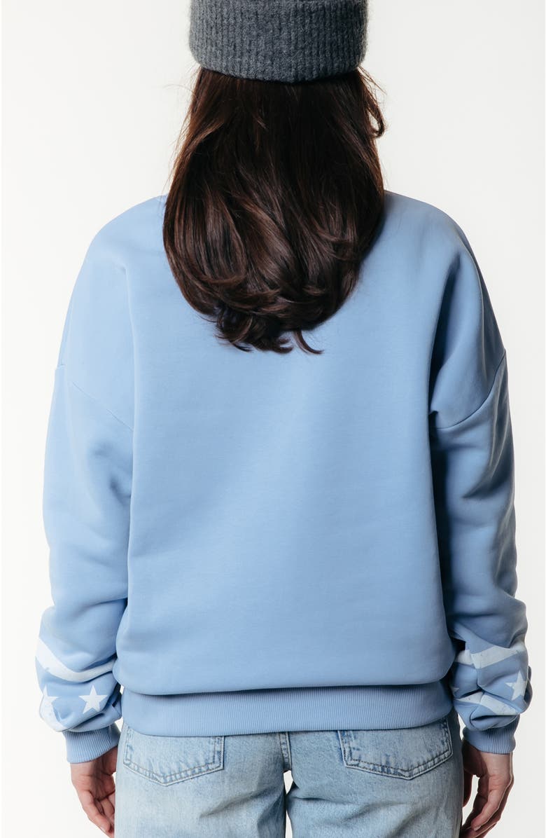 Colourful Rebel Rebels Stars Dropped Shoulder Sweat, Alternate, color, Halogen Blue