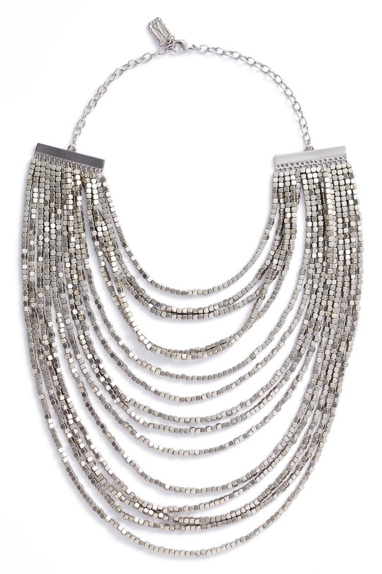 Joan Beaded Multistrand Necklace, Main, color, SILVER
