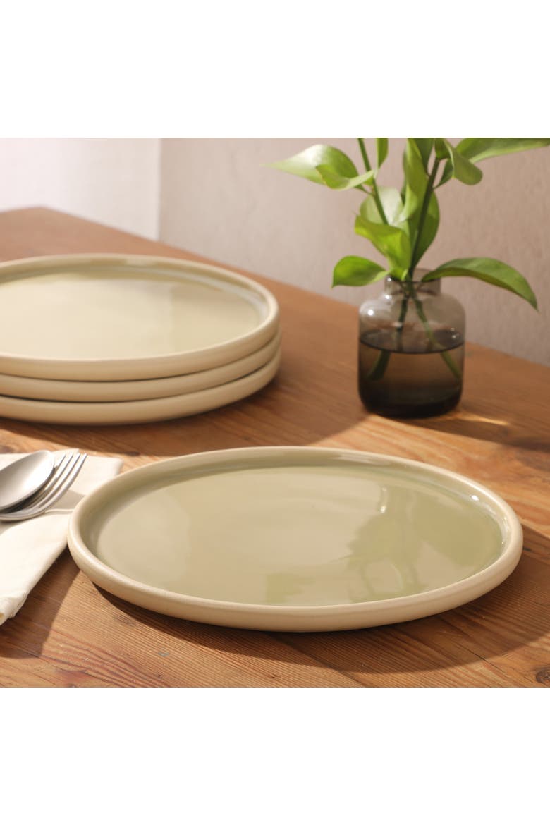 Port Gaia Dinner Plates - Reactive Glaze Dish Set, Alternate, color, Olive