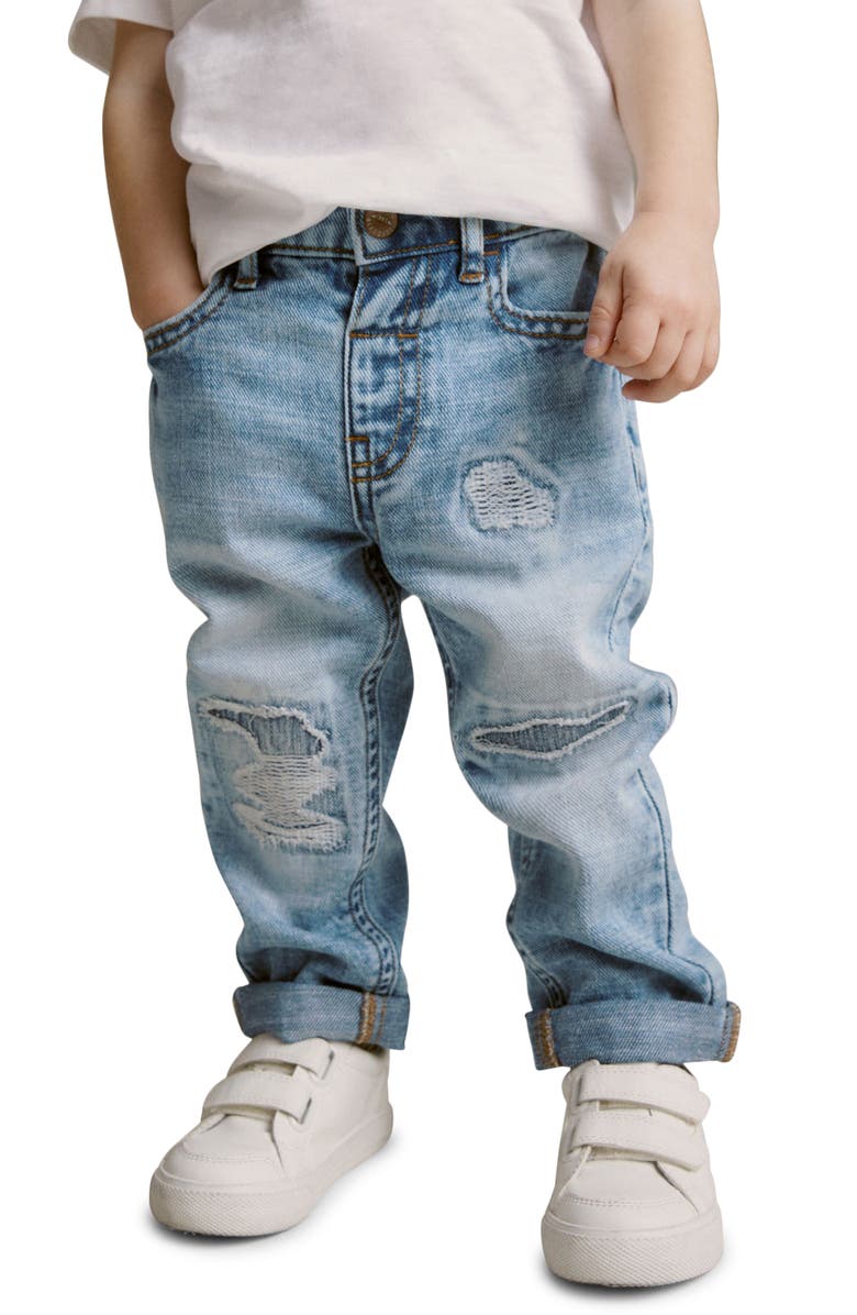 NEXT Kids' Ripped Nonstretch Denim Jeans, Alternate, color, 