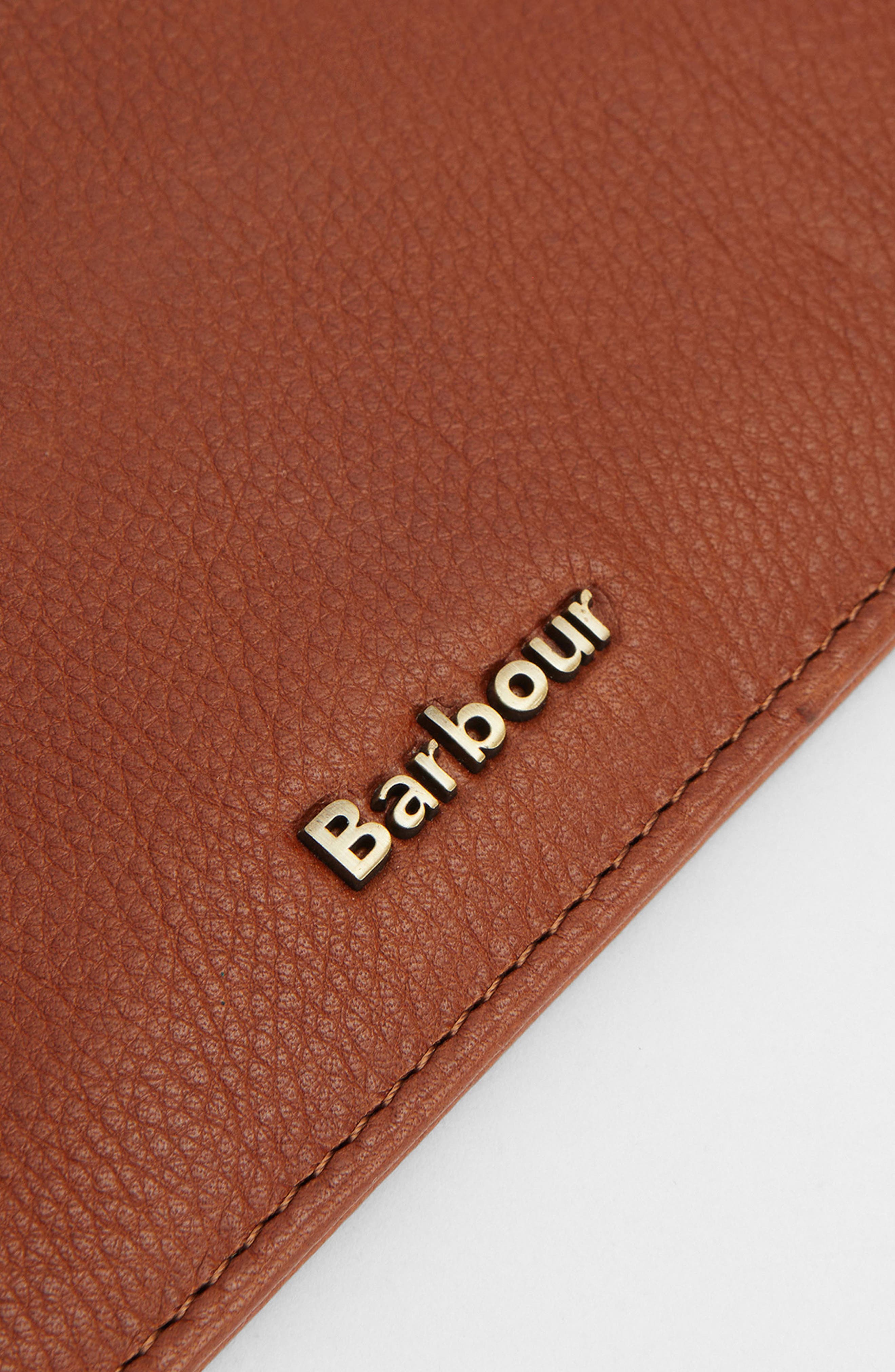 Barbour Laire Leather Wristlet, Alternate, color, Brown