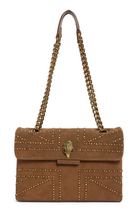 Union Jack Studs Leather Shoulder Bag