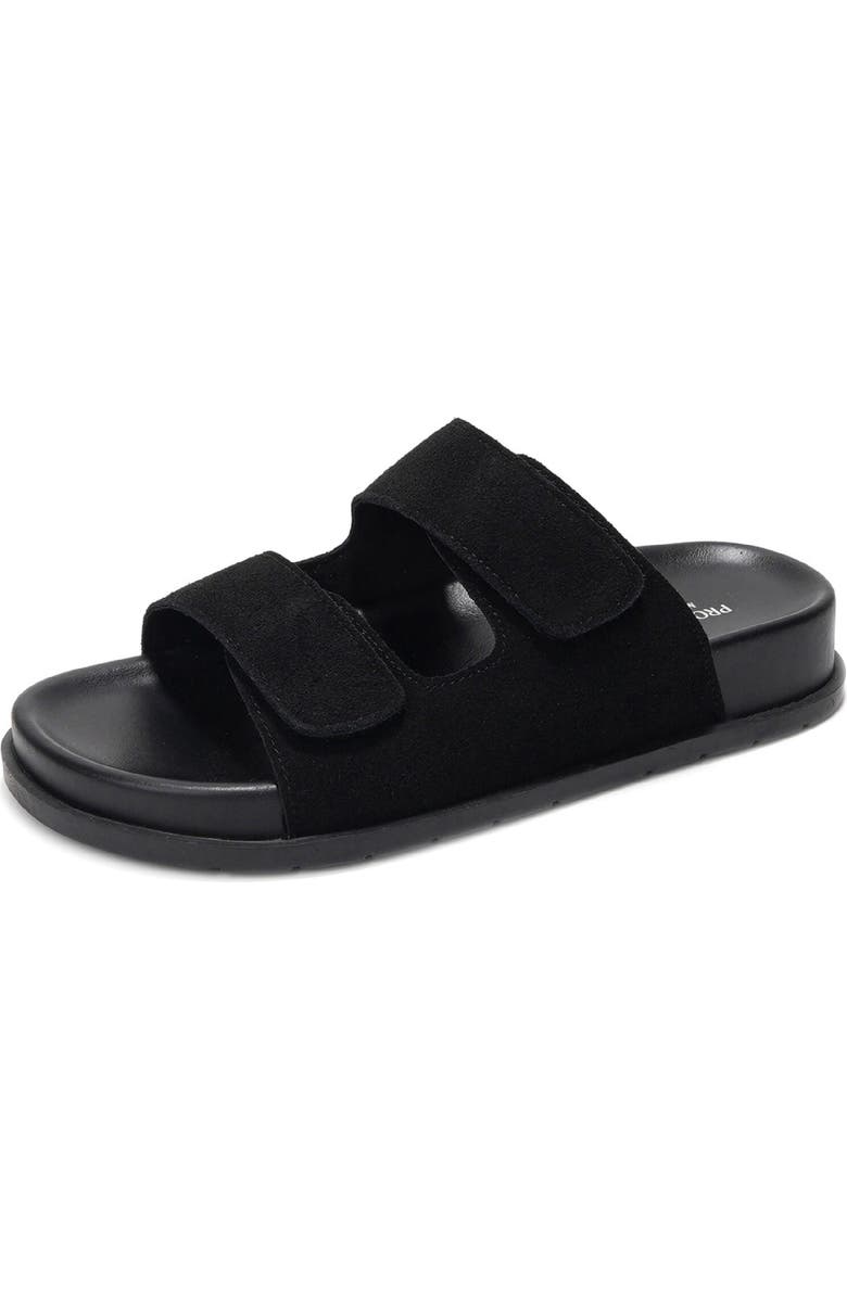 Project Cloud Aurelia Slide Sandal, Main, color, Black Suede