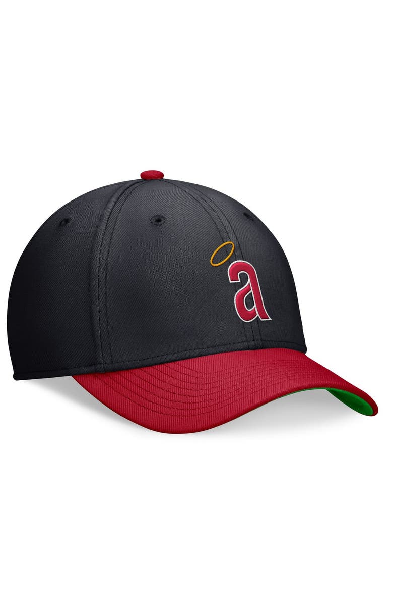 Nike Men's Nike Navy/Red California Angels Cooperstown Collection Rewind Swooshflex Performance Hat, Alternate, color, Navy