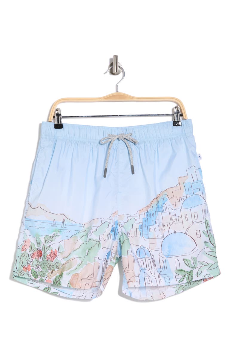 Ponji Santorini Swim Trunks, Alternate, color, LT BLUE
