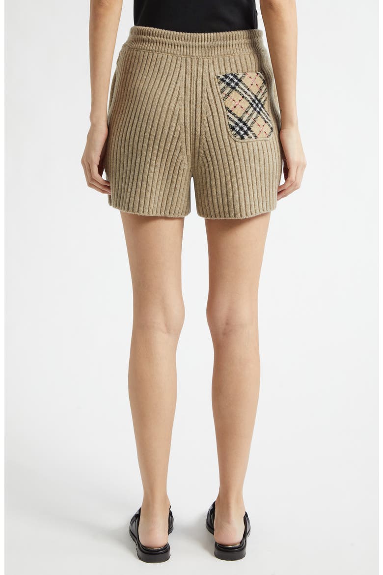 Peggy Rib Wool & Cashmere Shorts, Alternate, color, LIGHT BROWN MELANGE