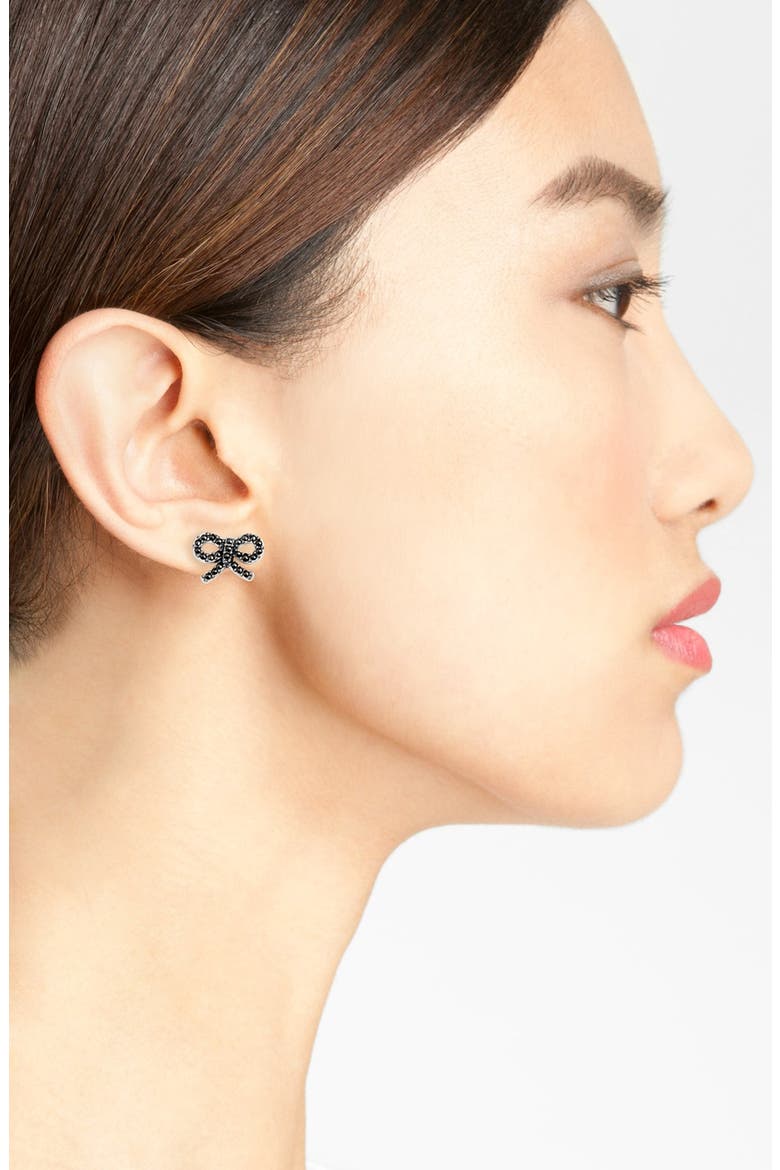 Stud Earrings, Alternate, color, SILVER/ BOW