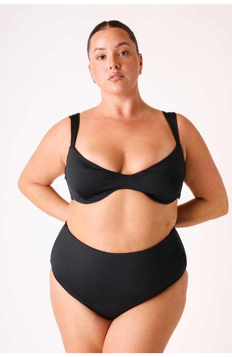 LONDRE BODYWEAR The Sweetheart Underwire Top, Alternate, color, Matte Black