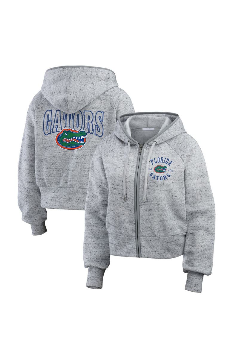 WEAR by Erin Andrews Women's WEAR by Erin Andrews Heather Gray Florida Gators Wear Speckle Double-Hit Raglan Full-Zip Hoodie, Alternate, color, Heather Gray