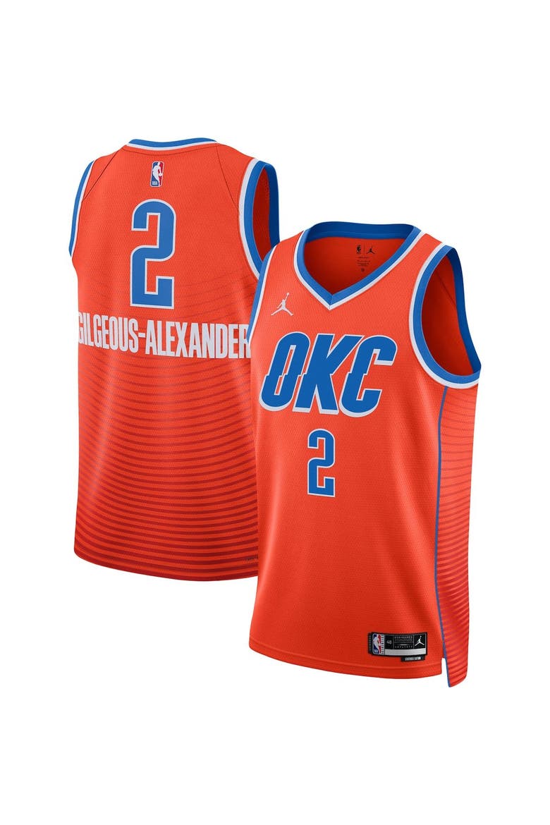 Unisex Jordan Brand Shai Gilgeous-Alexander Orange Oklahoma City Thunder Swingman Jersey - Statement Edition, Main, color, Orange
