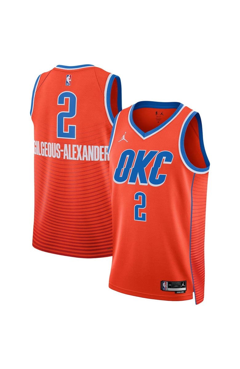 Jordan Brand Unisex Jordan Brand Shai Gilgeous-Alexander Orange Oklahoma City Thunder Swingman Jersey - Statement Edition, Main, color, Orange