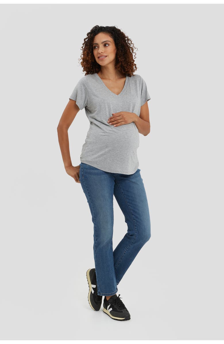Nom Maternity The Maternity & Nursing Tee, Alternate, color, Heather Grey