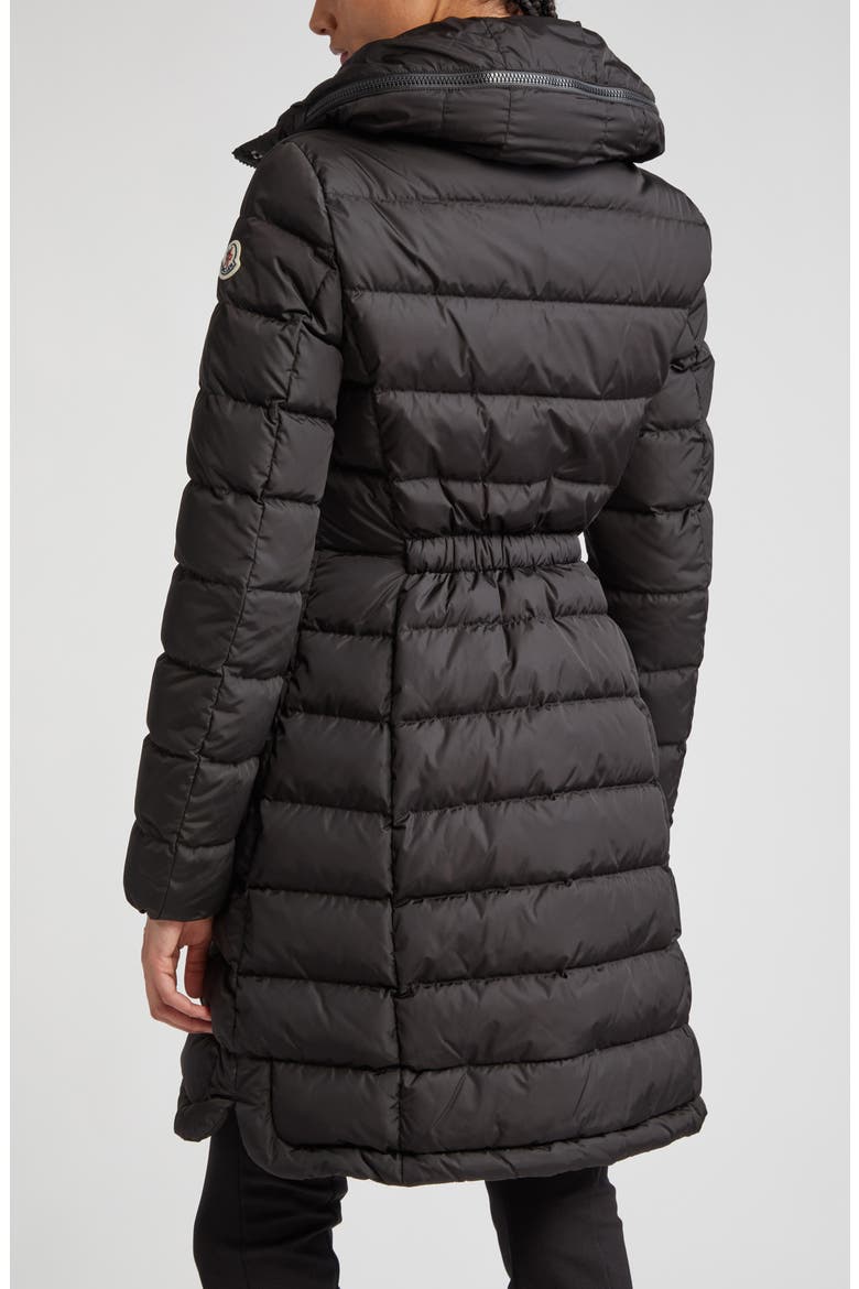 Flammette Down Coat, Alternate, color, BLACK
