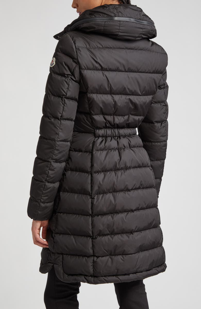 Moncler Flammette Down Coat, Alternate, color, Black