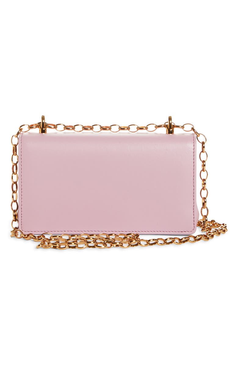 Dolce&Gabbana Girls Logo Leather Phone Crossbody Bag, Alternate, color, Powder Pink