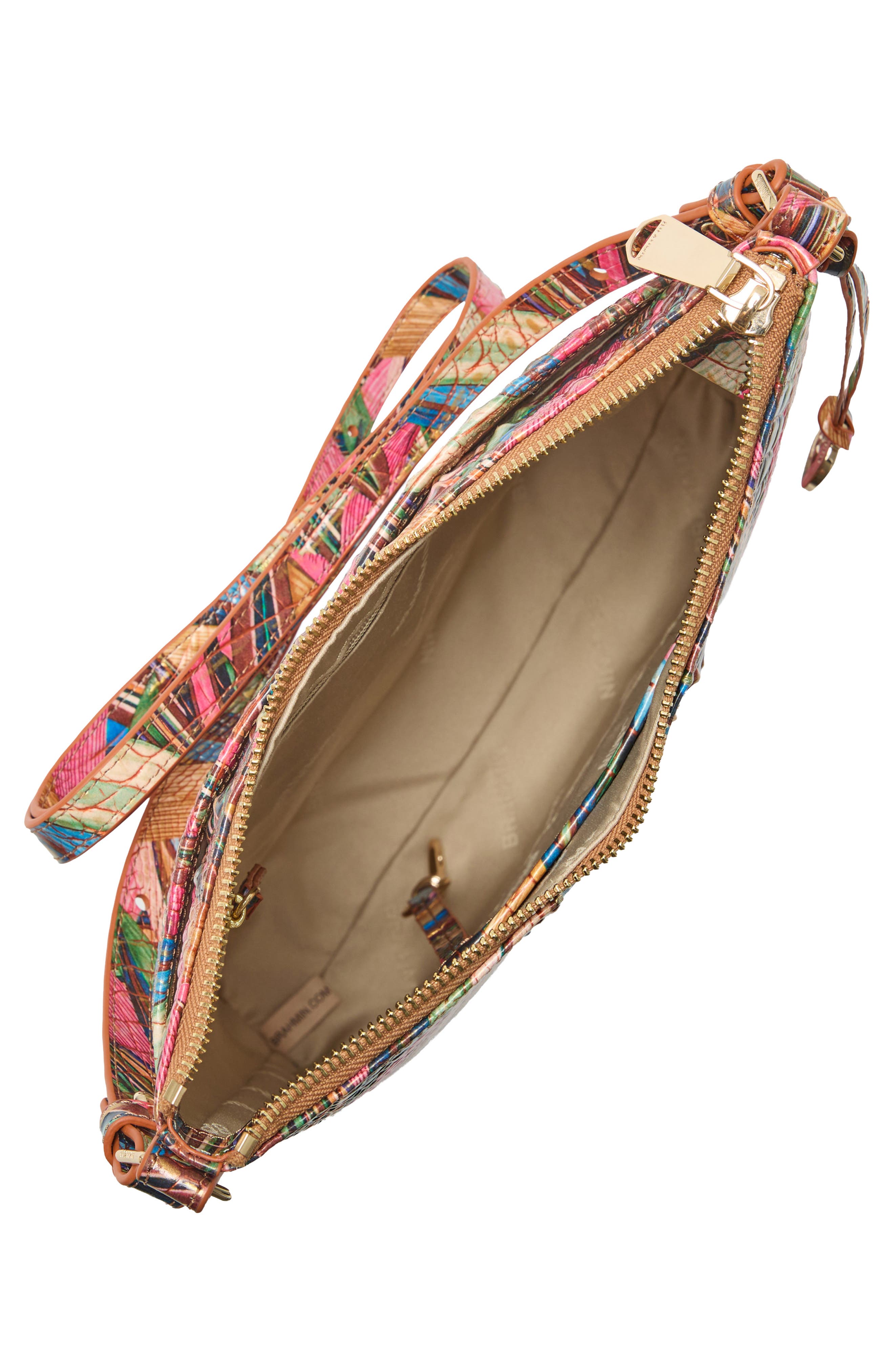 Katie Croc Embossed Leather Crossbody Bag, Alternate, color, SUNLEAF