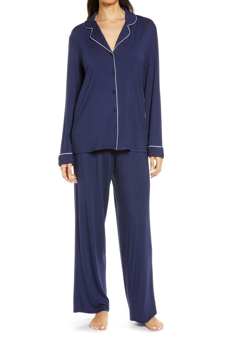Moonlight Eco Knit Pajamas, Main, color, NAVY PEACOAT