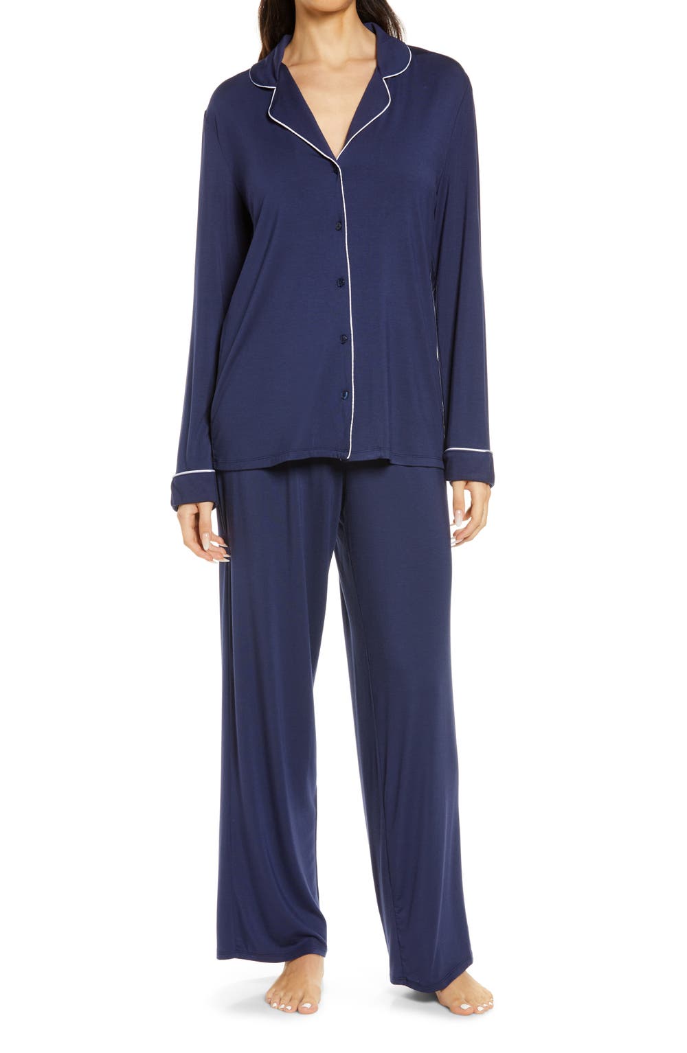 Moonlight Eco Knit Pajamas, color, NAVY PEACOAT