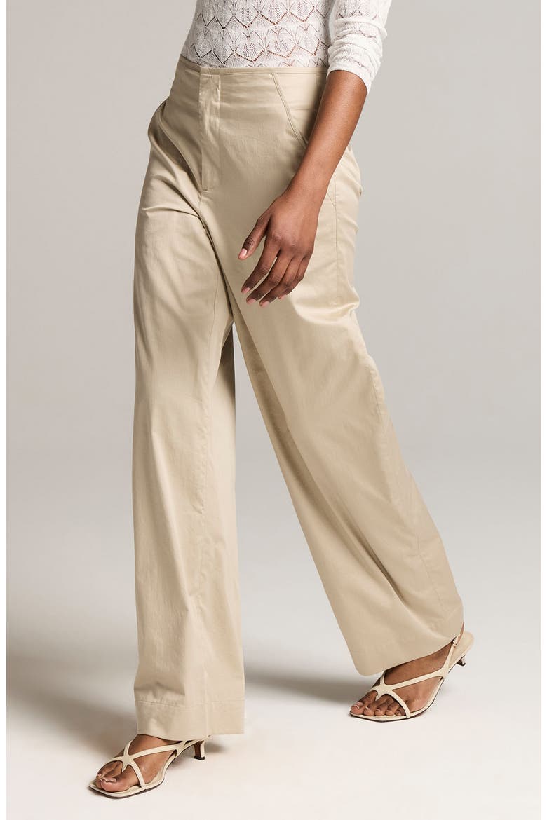 Clean Waist Cotton Pants, Alternate, color, DRIFTWOOD