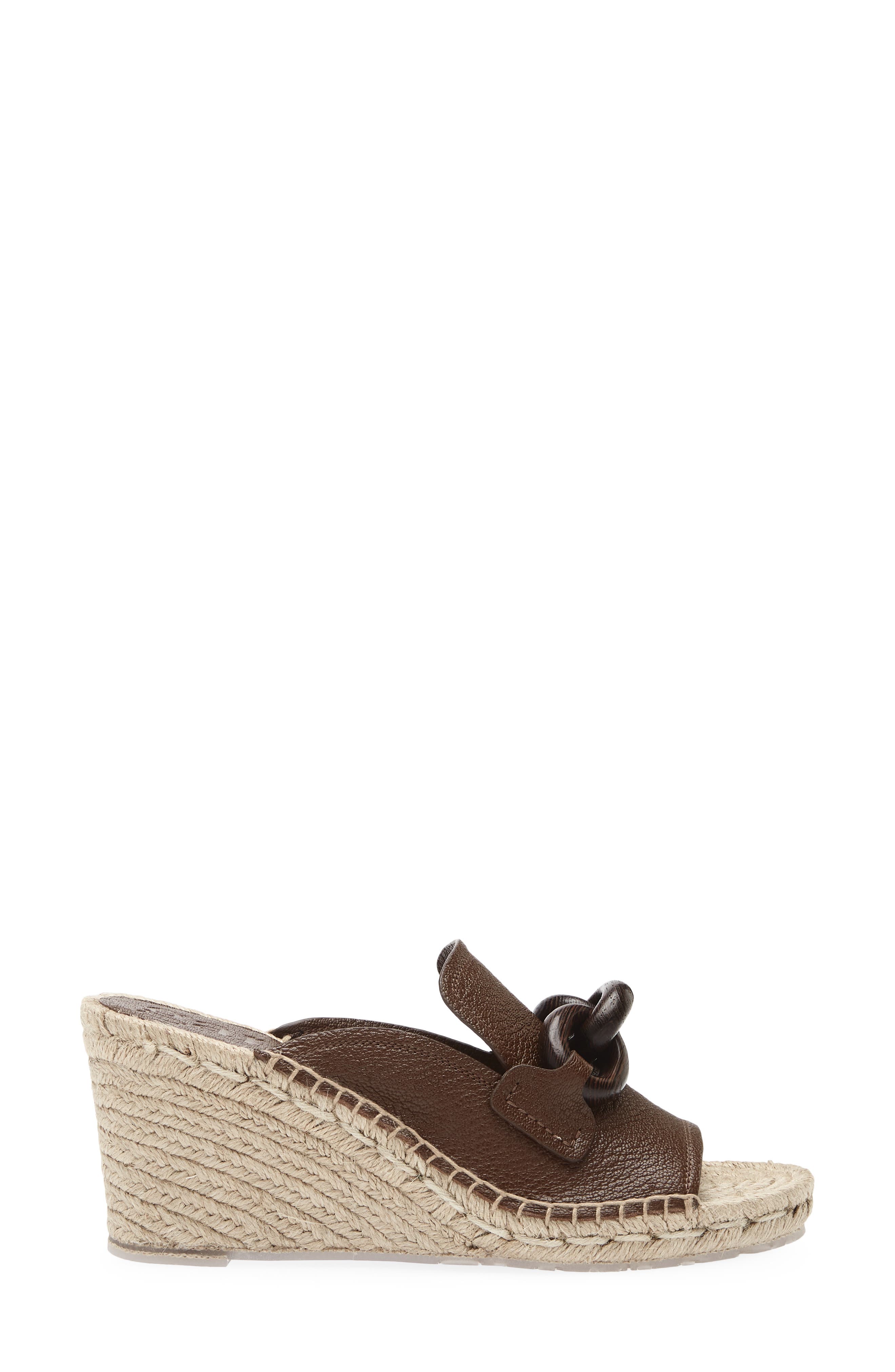 Oliveta Wedge Sandal, Alternate, color, CHESTNUT PETITE GRAIN
