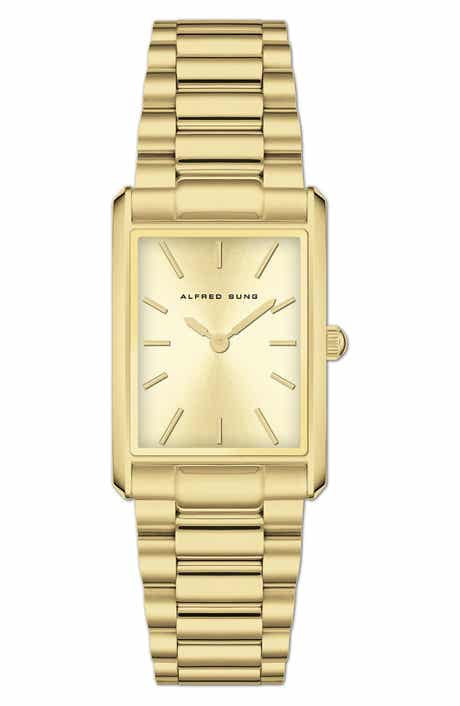 Alfred Sung Horizon Rectangular Bracelet Watch, 22mm x 32mm