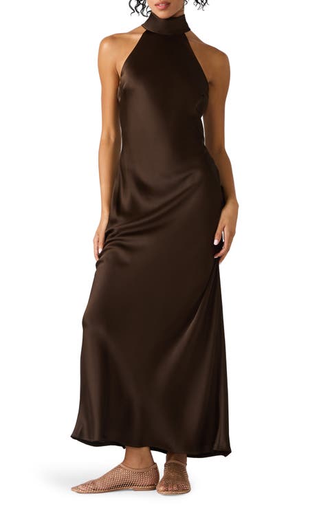 Lara Satin Bias Cut Maxi Dress