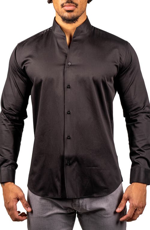Maceoo Ceremony Prince Cotton Button-up Shirt In Black