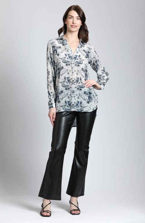 Apny Ikat Print Tunic Top In Natural Multi