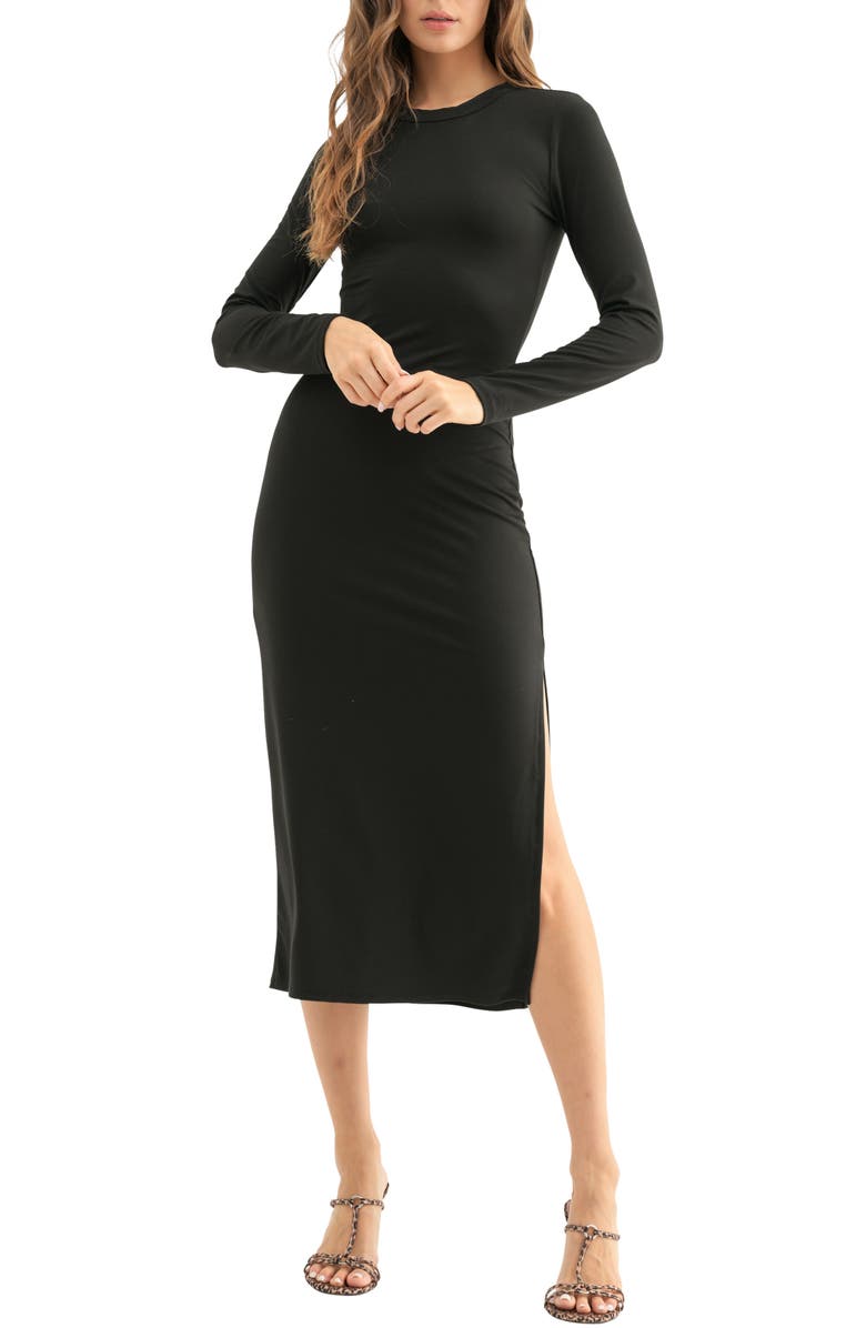 All in Favor Long Sleeve Jersey Midi Dress, Main, color,