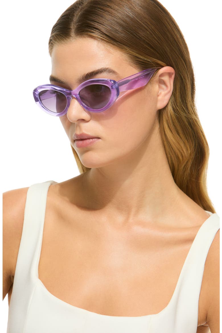54mm Cat Eye Sunglasses, Alternate, color, LILAC/ PINK DS