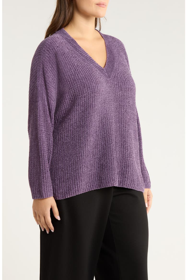 V-Neck Sweater, Alternate, color, MULLED GRAPE