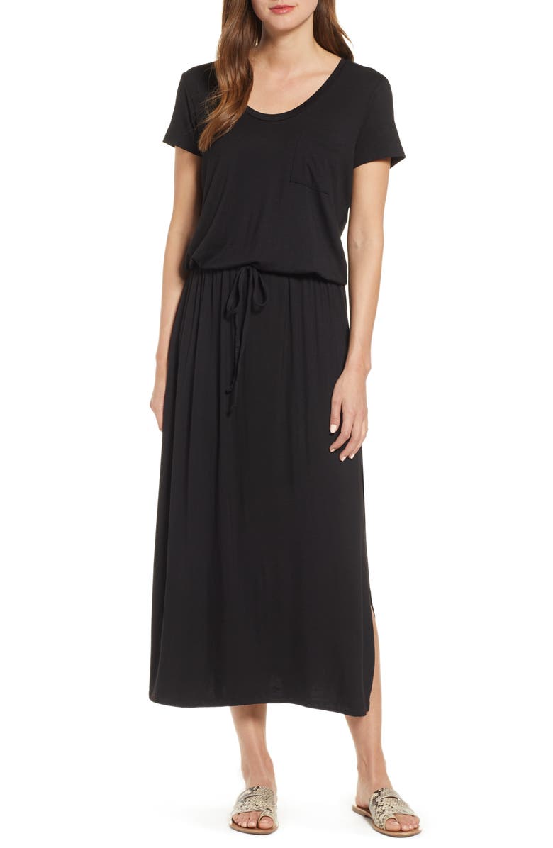 Caslon<sup>®</sup> Drawstring Jersey Maxi Dress, Alternate, color, 