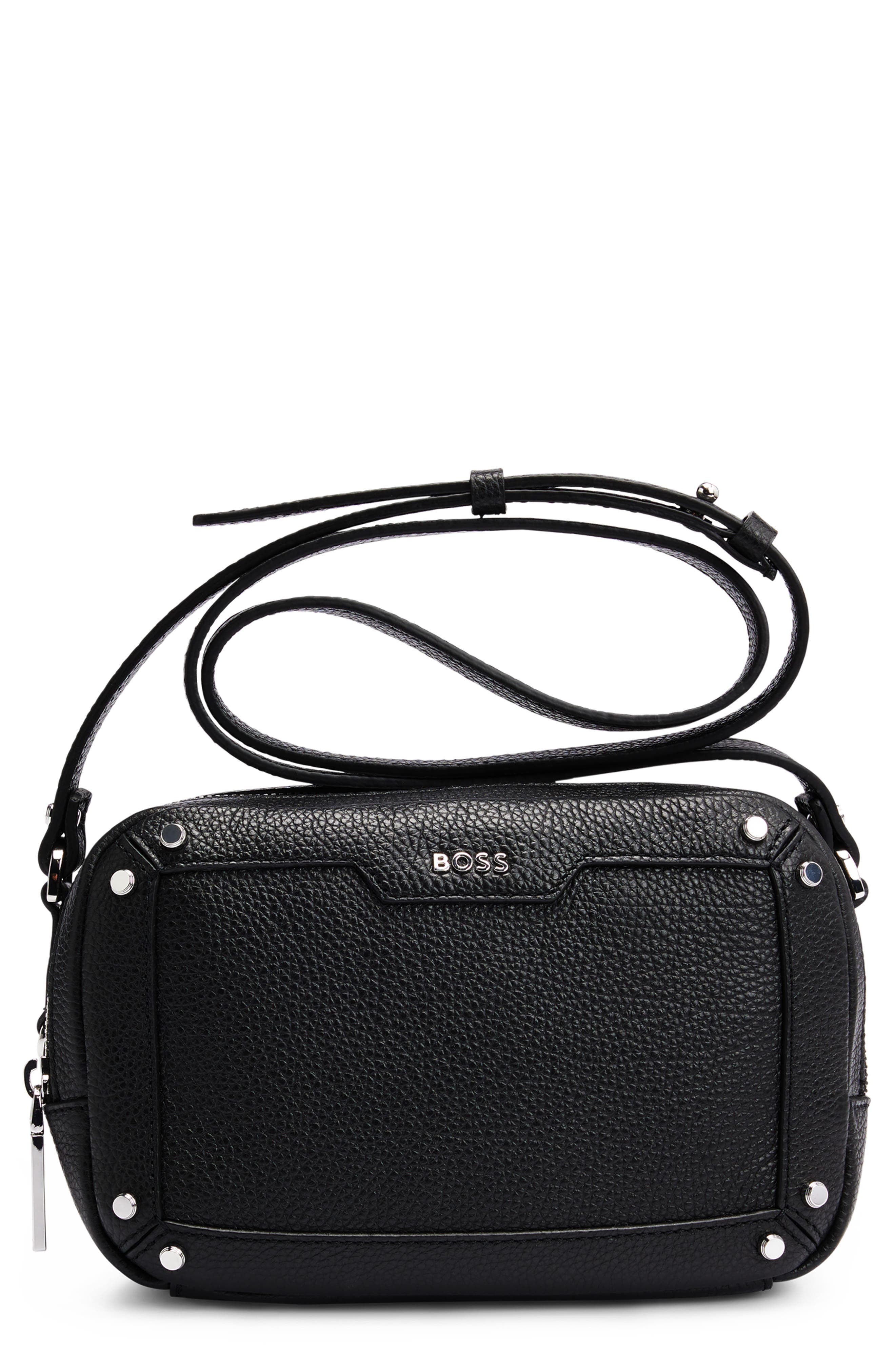 BOSS Ivy Leather Crossbody Bag, Main, color, 