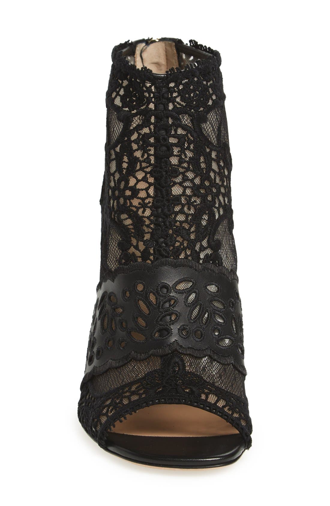 Valentino Garavani Lace Peep Toe Bootie, Alternate, color, 