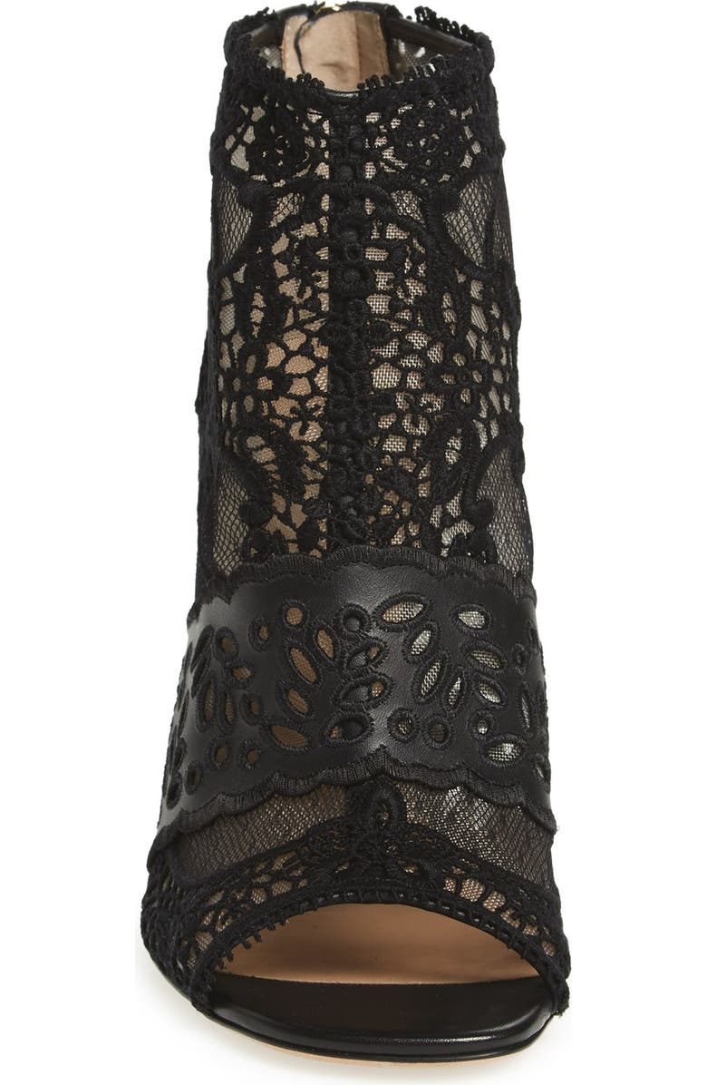 Valentino Garavani Lace Peep Toe Bootie, Alternate, color,