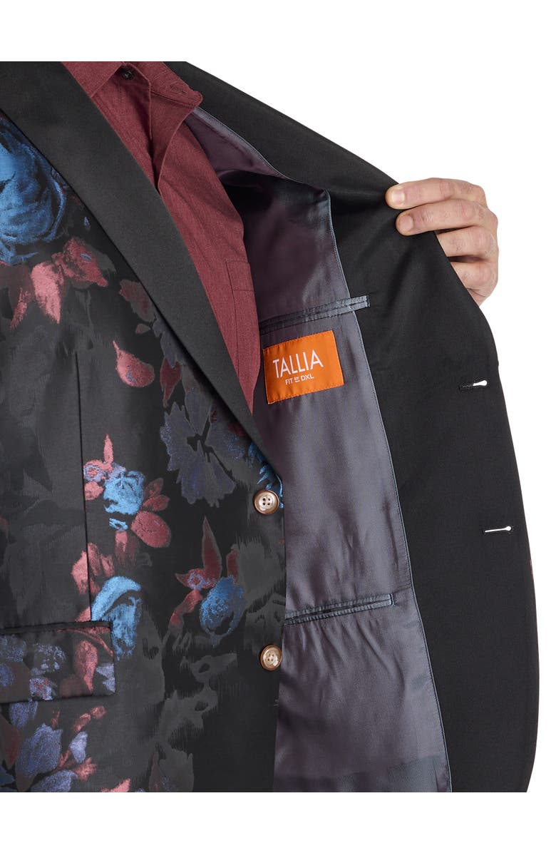 Tallia Big & Tall Bold Floral Sport Coat, Alternate, color, Black