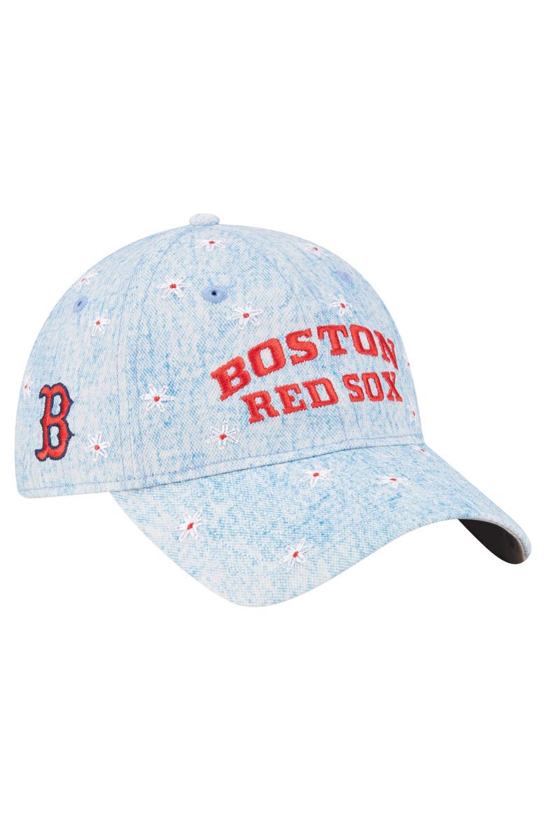 Women's New Era  Light Blue Boston Red Sox Daisy All Over 9TWENTY Adjustable Hat, Main, color, Light Blue
