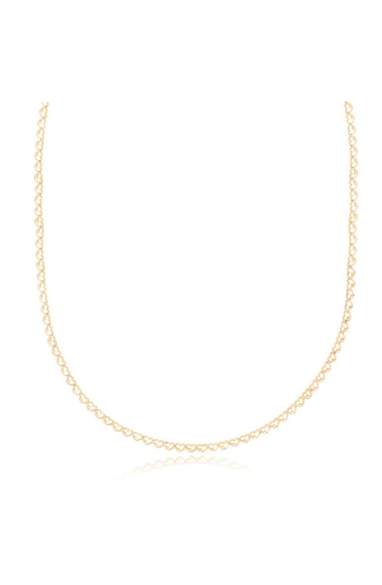 The Lovery Fine Jewelry Gold Heart Link Necklace, Main, color, Yellow Gold