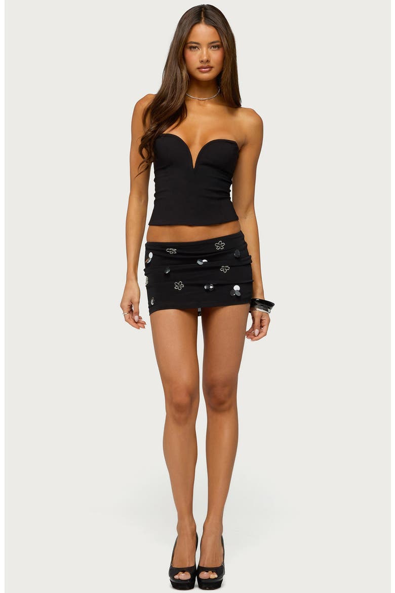 Beckett Strapless Sweetheart Neck Top, Alternate, color, BLACK