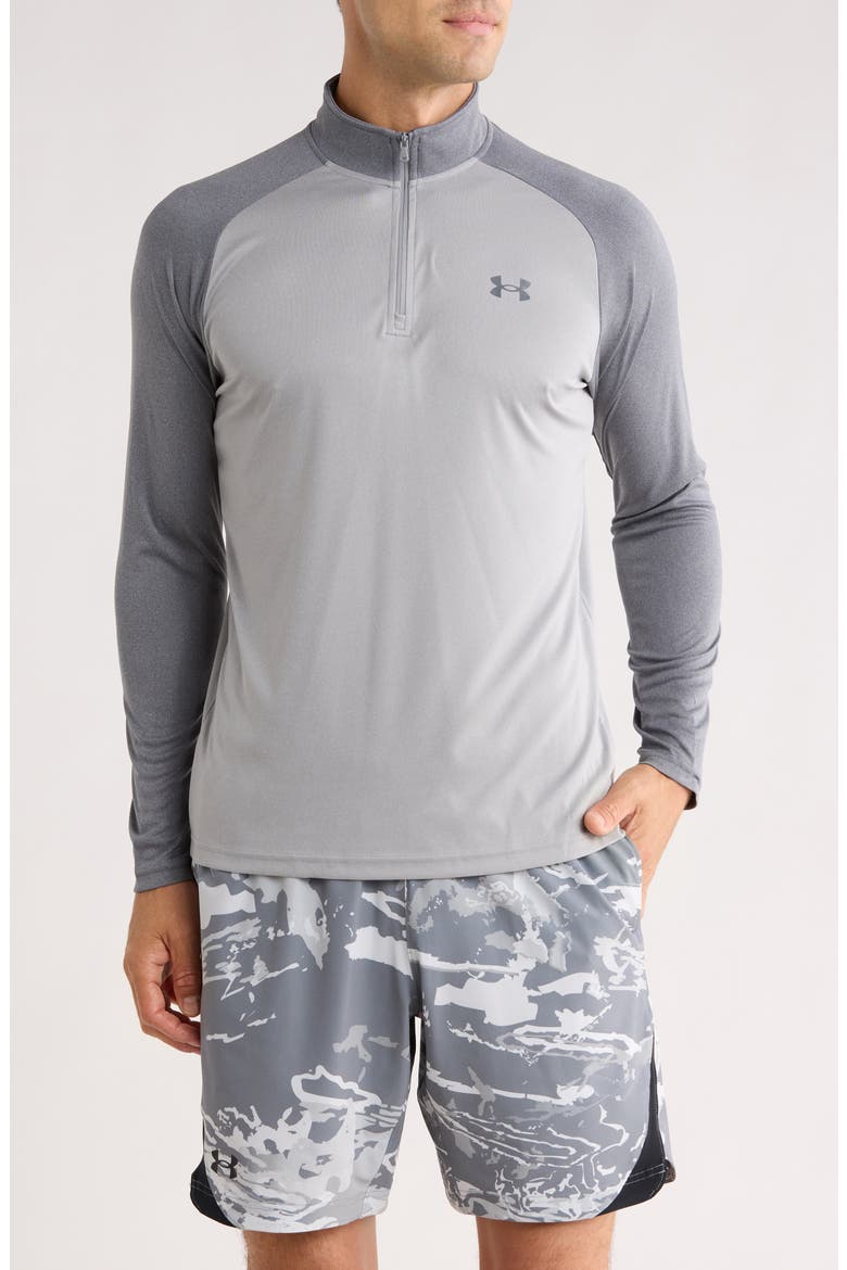 UA Velocity 2.0 Quarter Zip Pullover, Main, color, STEEL LIGHT HEAT