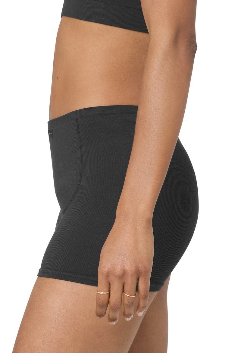 Softie Seamless Rib Shorts, Alternate, color, BLACK