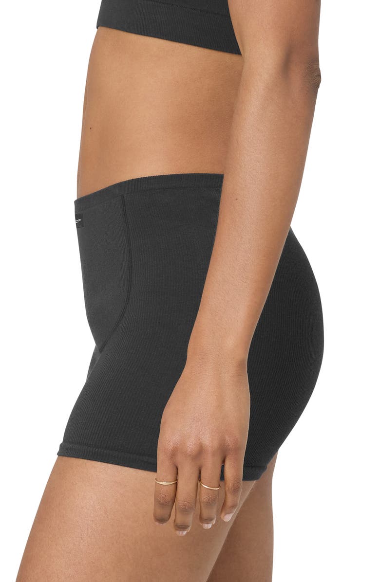 Florence by Mills Softie Seamless Rib Shorts, Alternate, color, Black