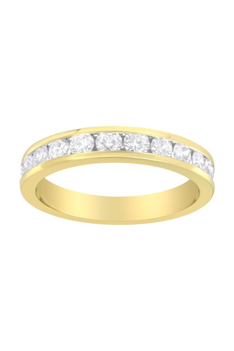 IGI Certified 18K Yellow Gold 1.0 ctw Channel Set Round-Cut Diamond 11 Stone Anniversary/Wedding Band Ring, Alternate, color, Yellow Gold