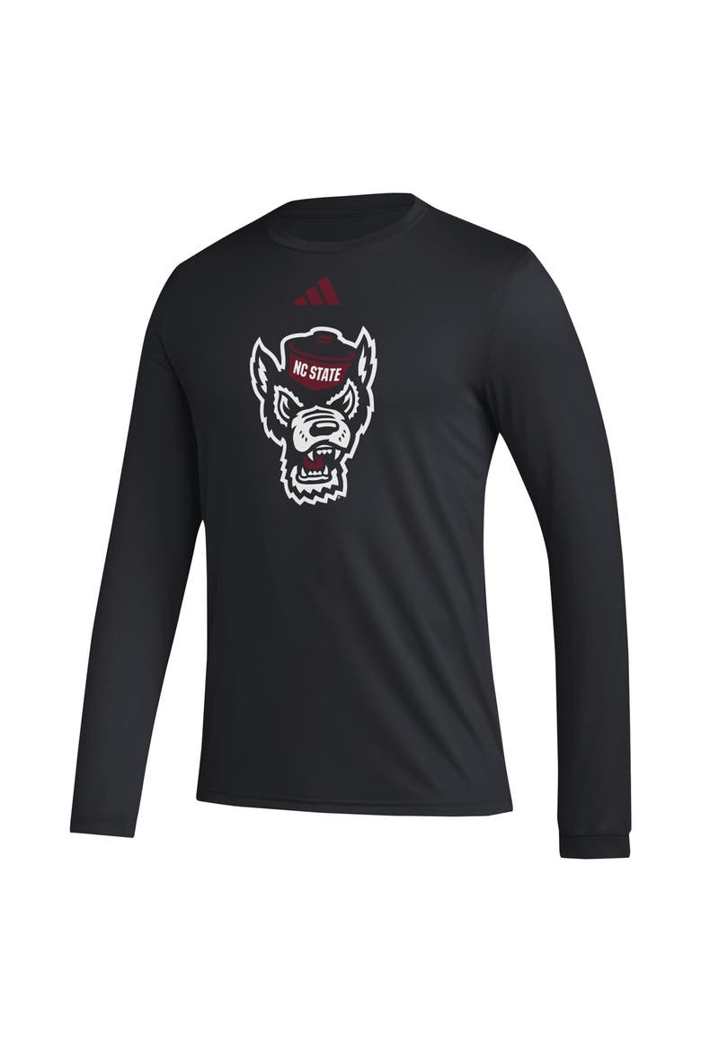Men's adidas Black NC State Wolfpack Primary Locker Logo Pre-Game Long Sleeve T-Shirt, Alternate, color, Black